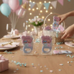 Cinsiyet Belirleme Partisi Temalı  Çocuk Ayak İzi  Magnet Açacak - Görsel 3