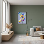 Estetik Renkli Çiçek Temalı MDF Tablo - Modern Ev ve Ofis Duvar Aksesuarı