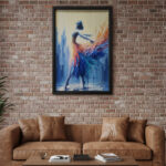 Modern İmpasto Balerin MDF Tablo - Siyah Çerçeveli Özel Tasarım - 40 X 60 cm