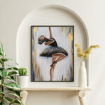 Balerin Kız Temalı Çerçeveli Ev ve Ofis İçin Modern Sanat Tablosu