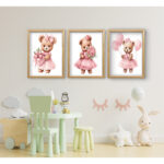 Çocuk Odası Duvar Ev Dekorasyonu için 3'lü Modern Tablo Seti - Görsel 2