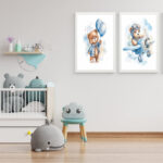 Erkek Çocuk Odası Duvar Ev Dekorasyonu için   2'li Tablo Seti