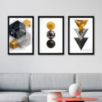 Duvar Ev Ofis Dekorasyonu için  Bohem 3’lü Çerçeveli Tablo Seti - Görsel 2