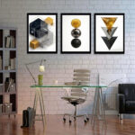 Duvar Ev Ofis Dekorasyonu için  Bohem 3’lü Çerçeveli Tablo Seti