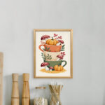 Mutfak Kafe Restoran Dekoru için Sonbahar Temalı Çerçeveli tablo - Görsel 2