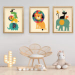 Safari Serisi - 3’lü Modern Hayvan Figürlü Çerçeveli MDF Tablo Seti - Görsel 2