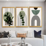 Duvar Dekoru 3’lü Bohem Tablo Seti  – Salon, Ev ve Ofis İçin Şık Çerçeveli Tasarım - Görsel 2