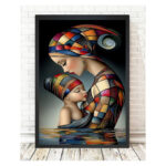 Modern Sanat Anne ve Bebek Temalı Çerçeveli  Tablo - Görsel 3