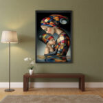 Modern Sanat Anne ve Bebek Temalı Çerçeveli  Tablo