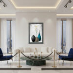 Salon ve Ofis İçin Tasarım Soyut Vazo Temalı Modern Çerçeveli Tablo