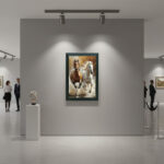 Duvar Ofis Ev Dekarasyonu için  At Figürlü  Çerçeveli Tablo