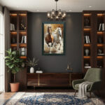 Duvar Ofis Ev Dekarasyonu için  At Figürlü  Çerçeveli Tablo - Görsel 3