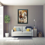 Duvar Ofis Ev Dekarasyonu için  At Figürlü  Çerçeveli Tablo - Görsel 4