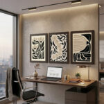 İskandinav Esintili Boho 3'lü Duvar Dekoru - Siyah Çerçeveli Modern Sanat Serisi - Görsel 2